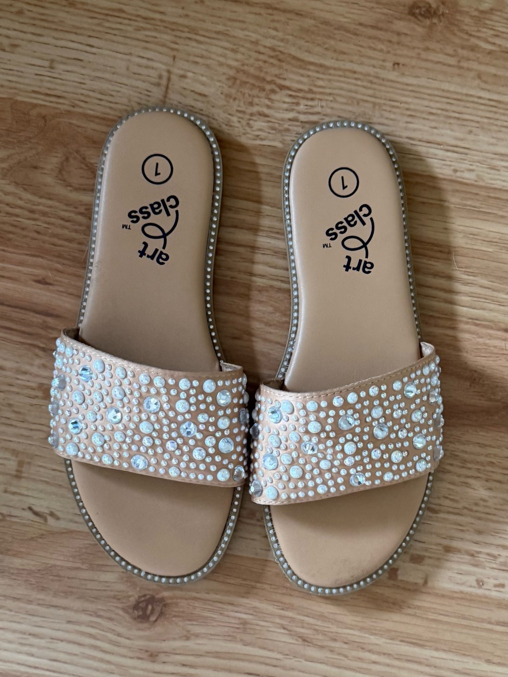 Art Class Rhinestone Slide Sandals Size 1